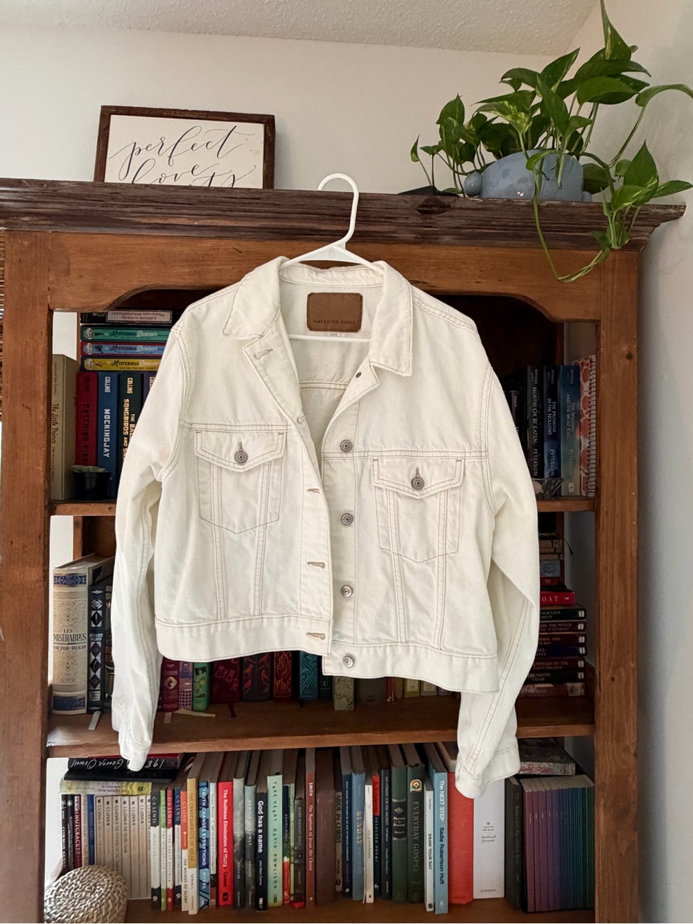 American Eagle White Denim Jacket
